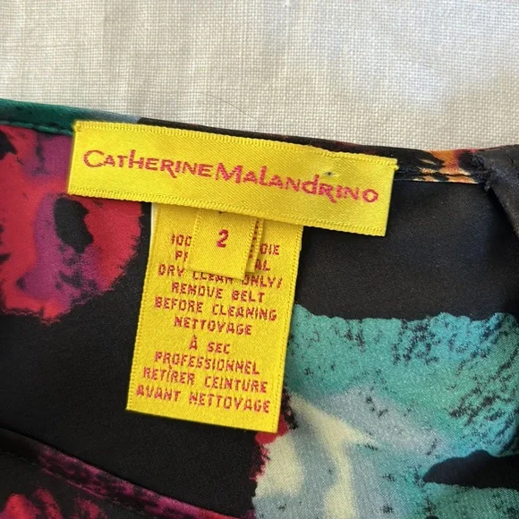 🌟 Catherine Malandrino Floral Belted Dress, Size 2 - Picture 8 of 10